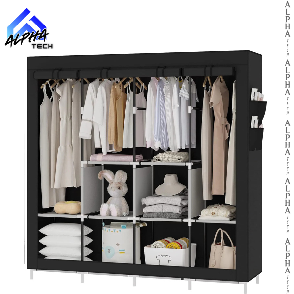 Closet Armario De Ropa 4divisiones Negro
