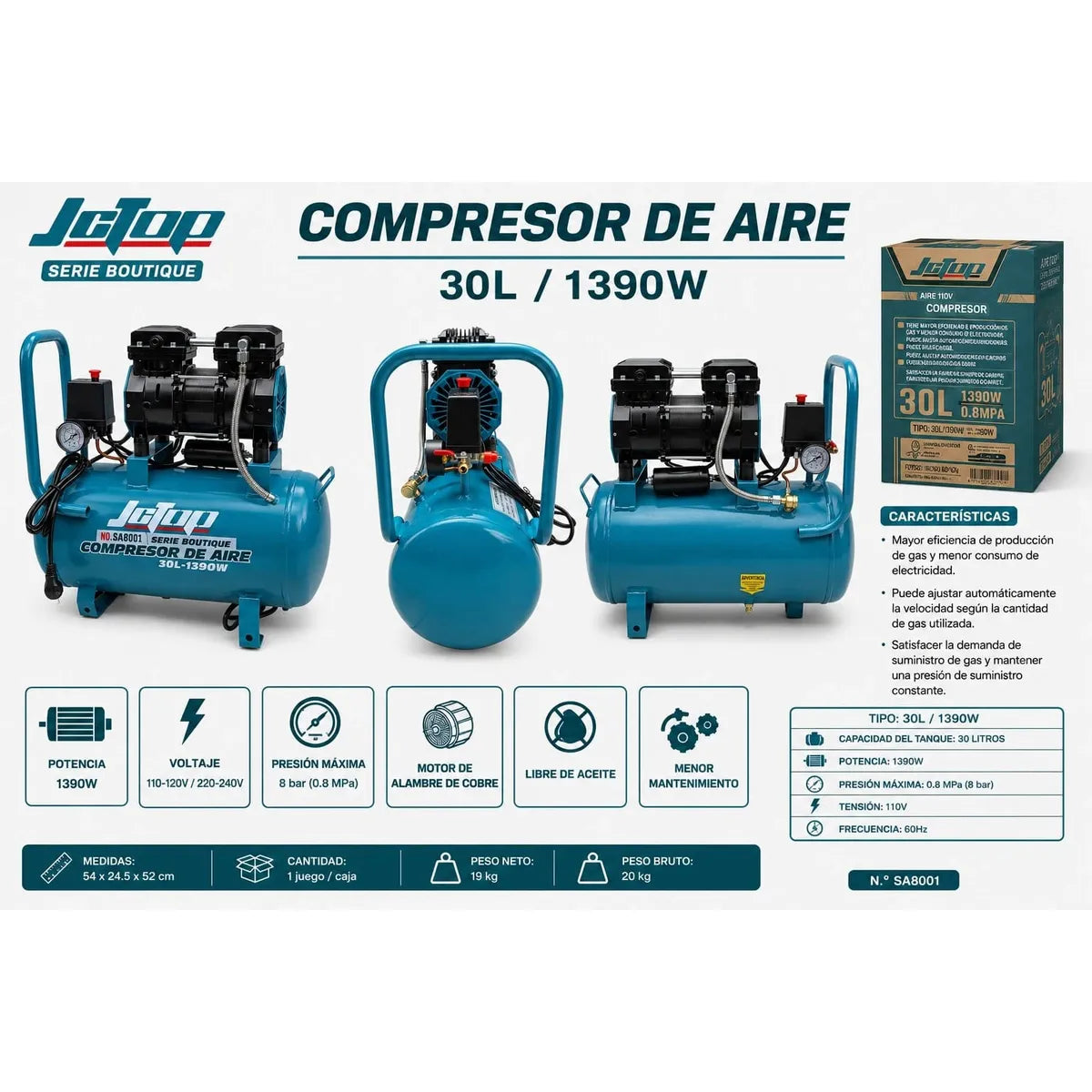 Compresor 30 Lts Jctop