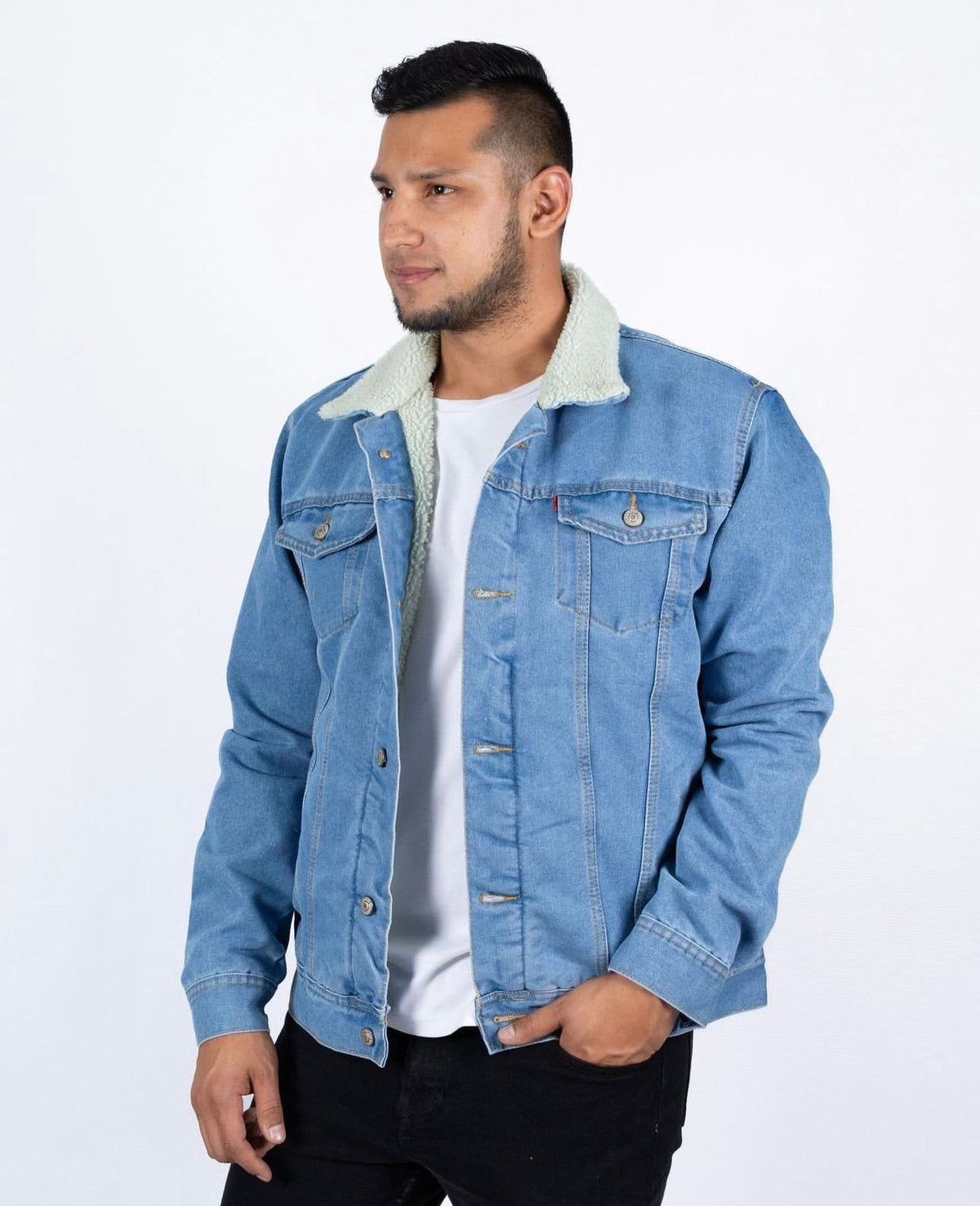 Chaqueta En Jean Con Ovejero T68a