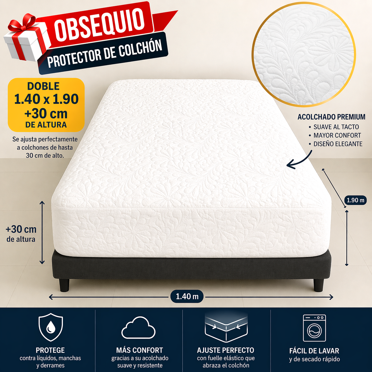 Embosada Beige 1.40 Cortinaobsequio