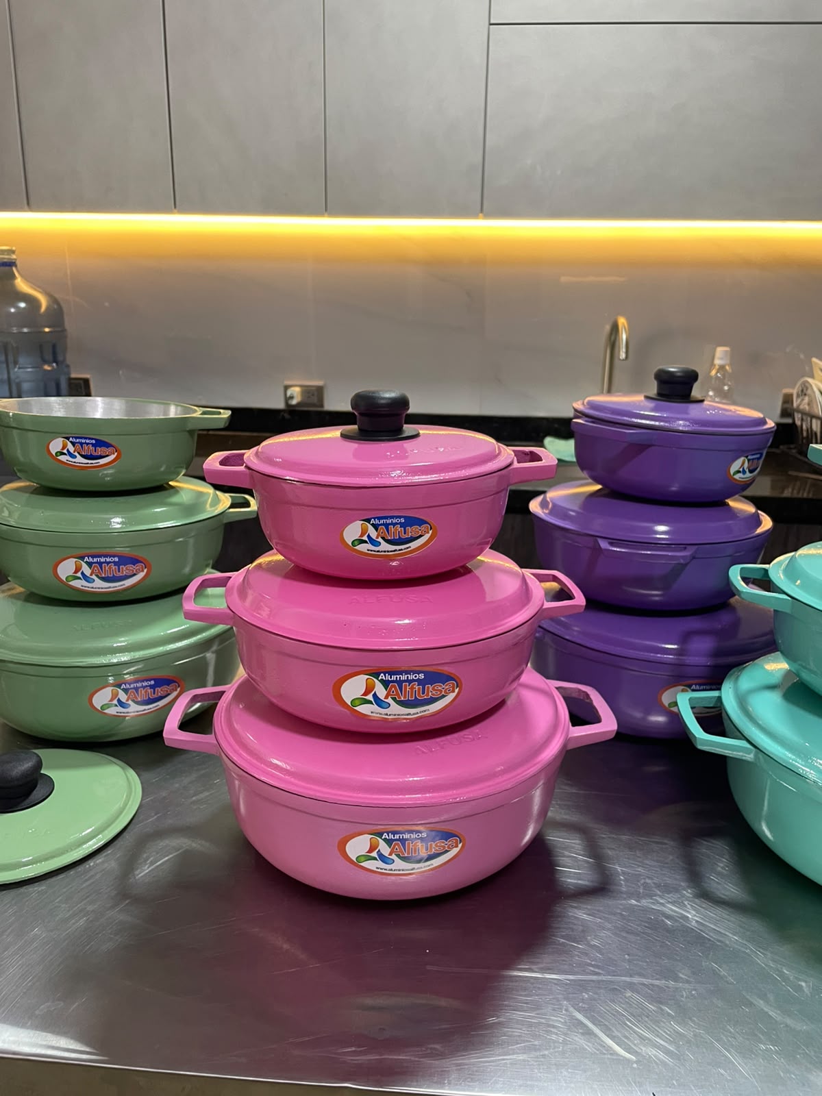 Set De Calderos Color 12 Libra 1 Kilo