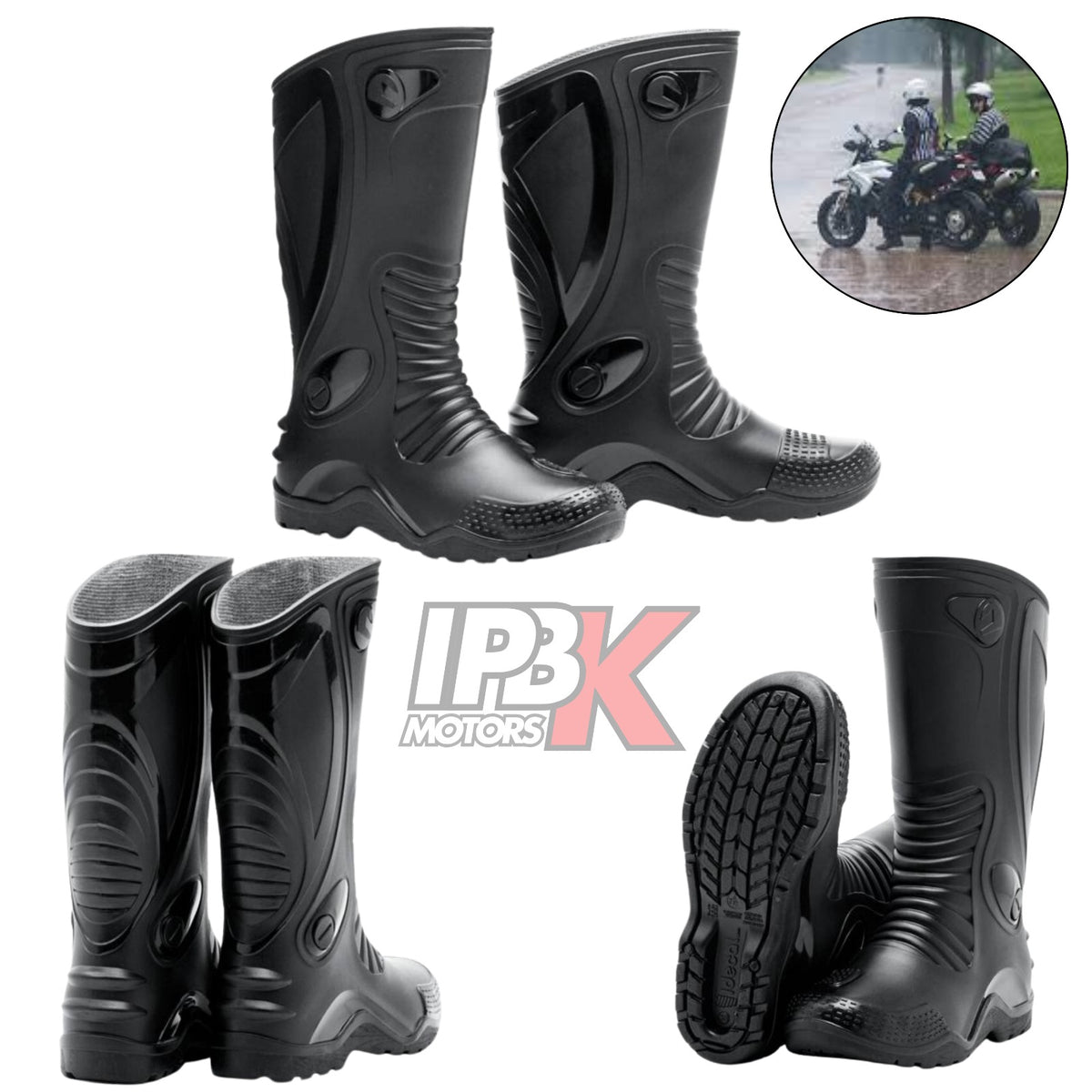 Botas Caucho 100 Impermeable Moto