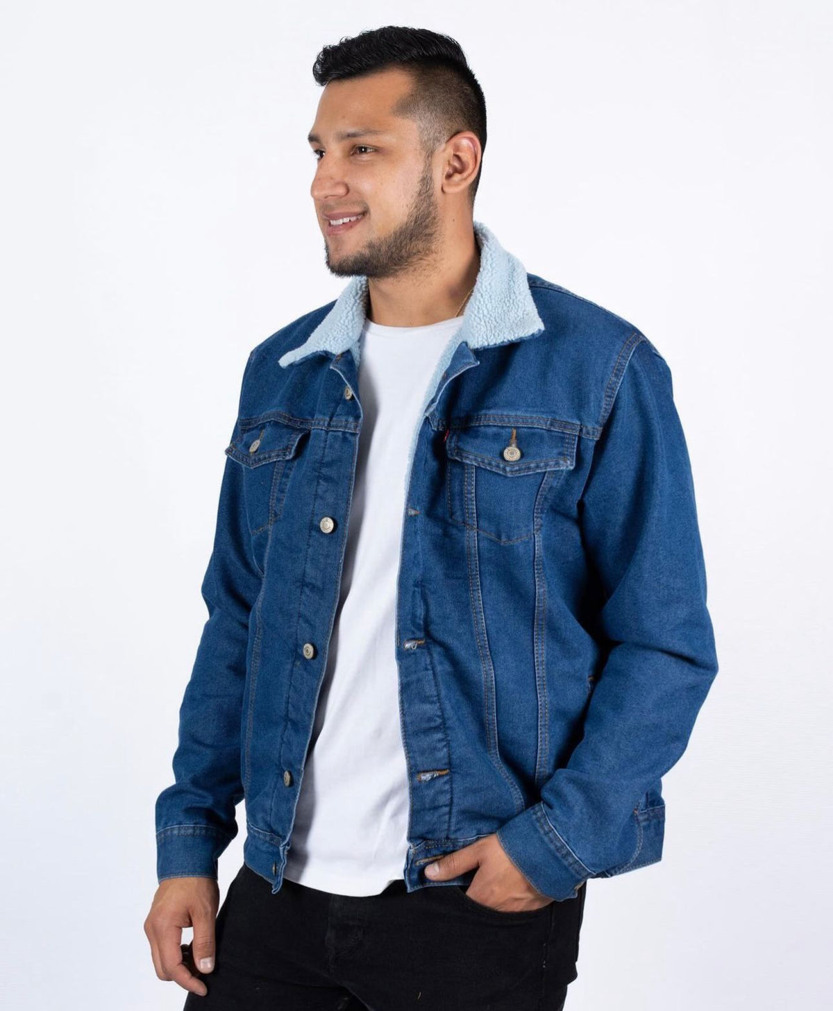 Chaqueta En Jean Con Ovejero T68a
