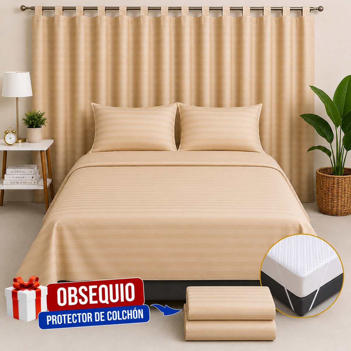 Embosada Beige 1.40 Cortinaobsequio