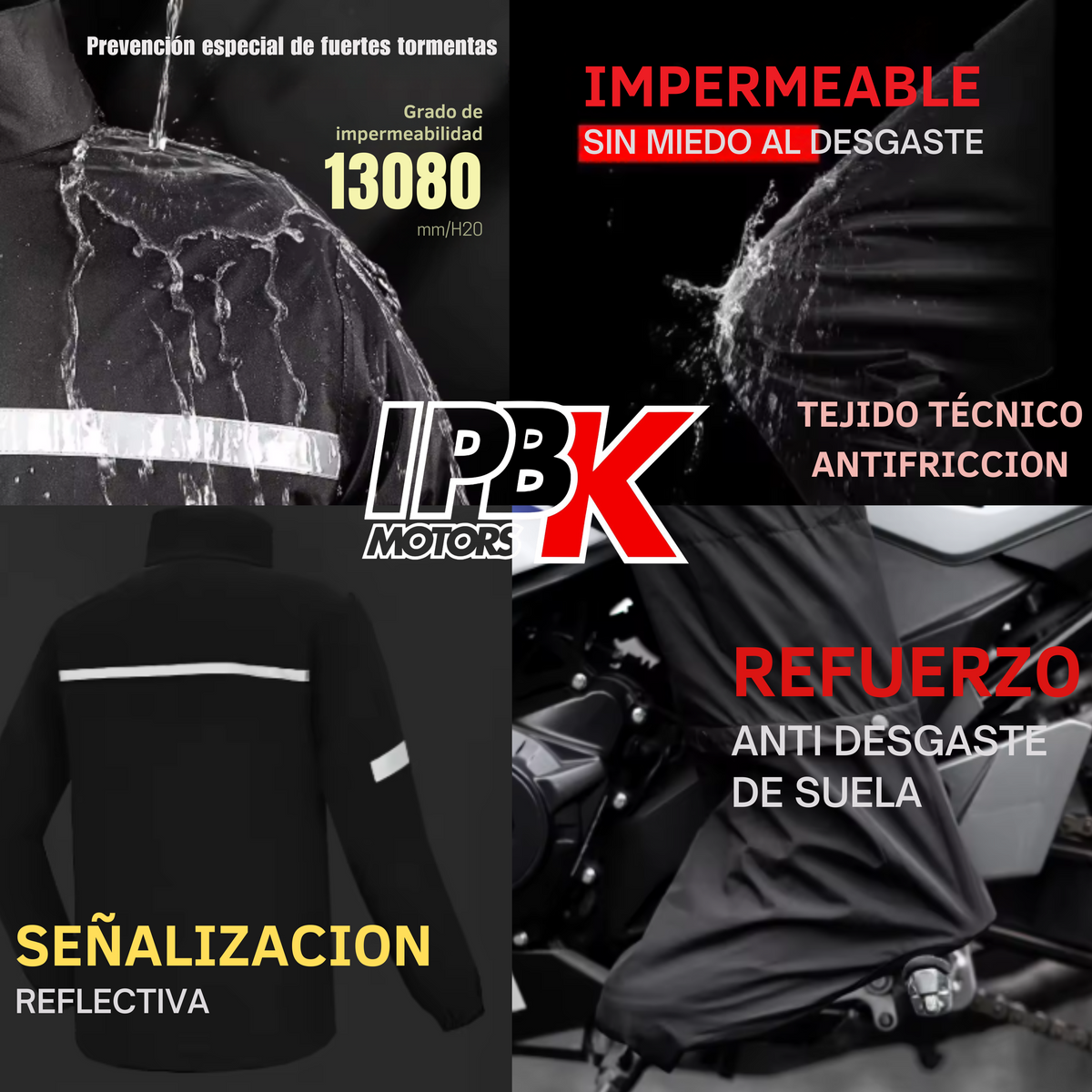 Impermeable 4 Piezas Moto Bici Patineta