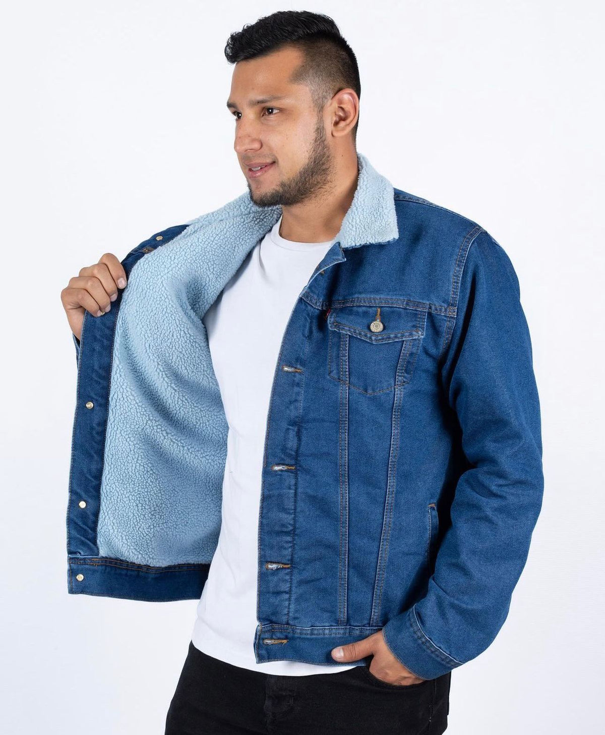 Chaqueta En Jean Con Ovejero T68a