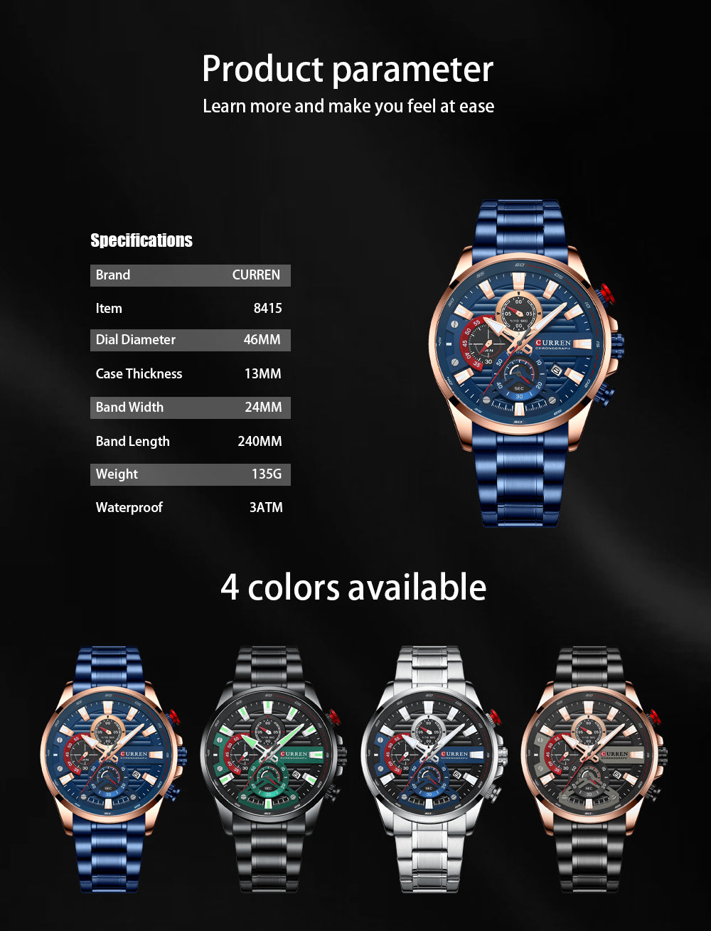 Reloj Curren Hombre 8415 Acero