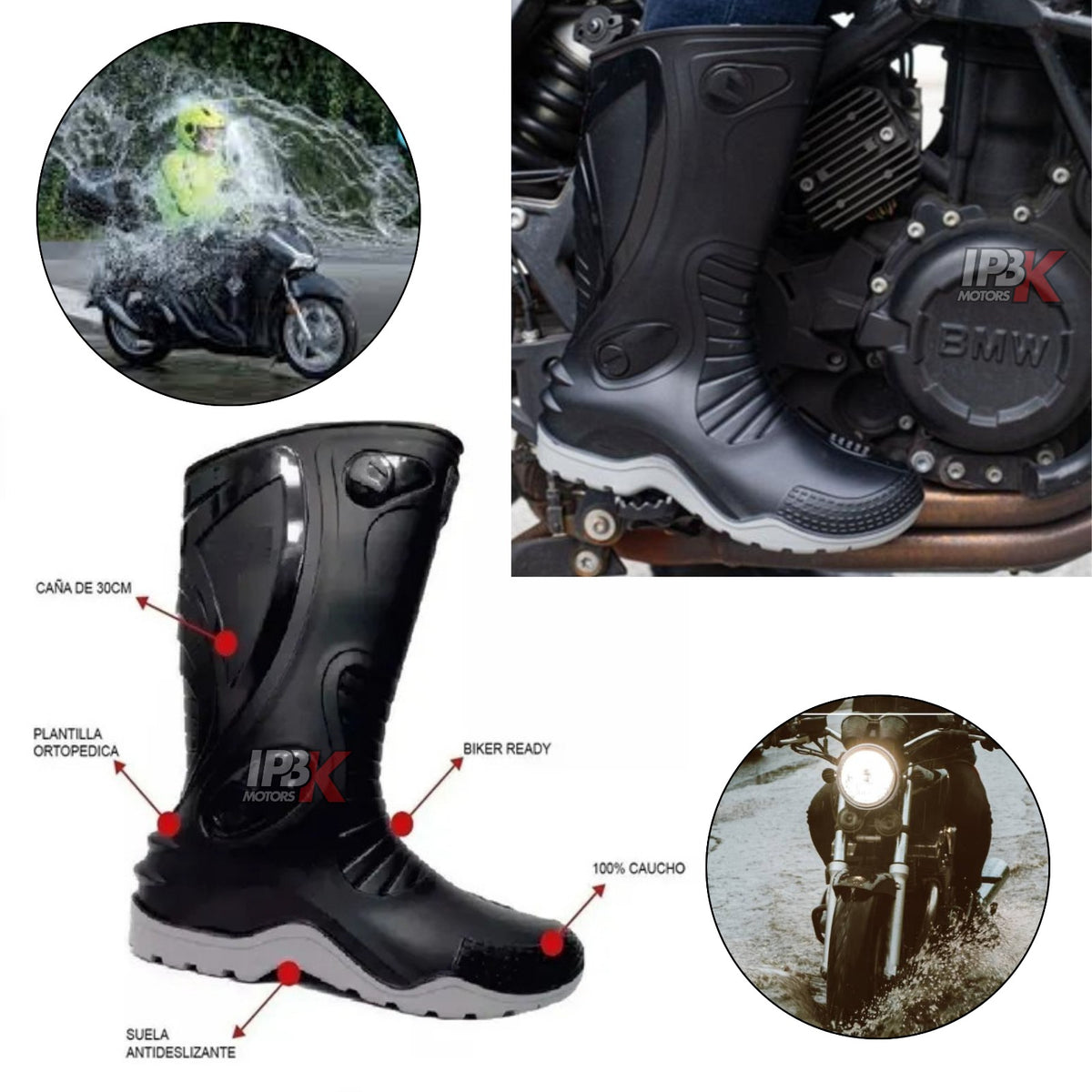 Botas Caucho 100 Impermeable Moto