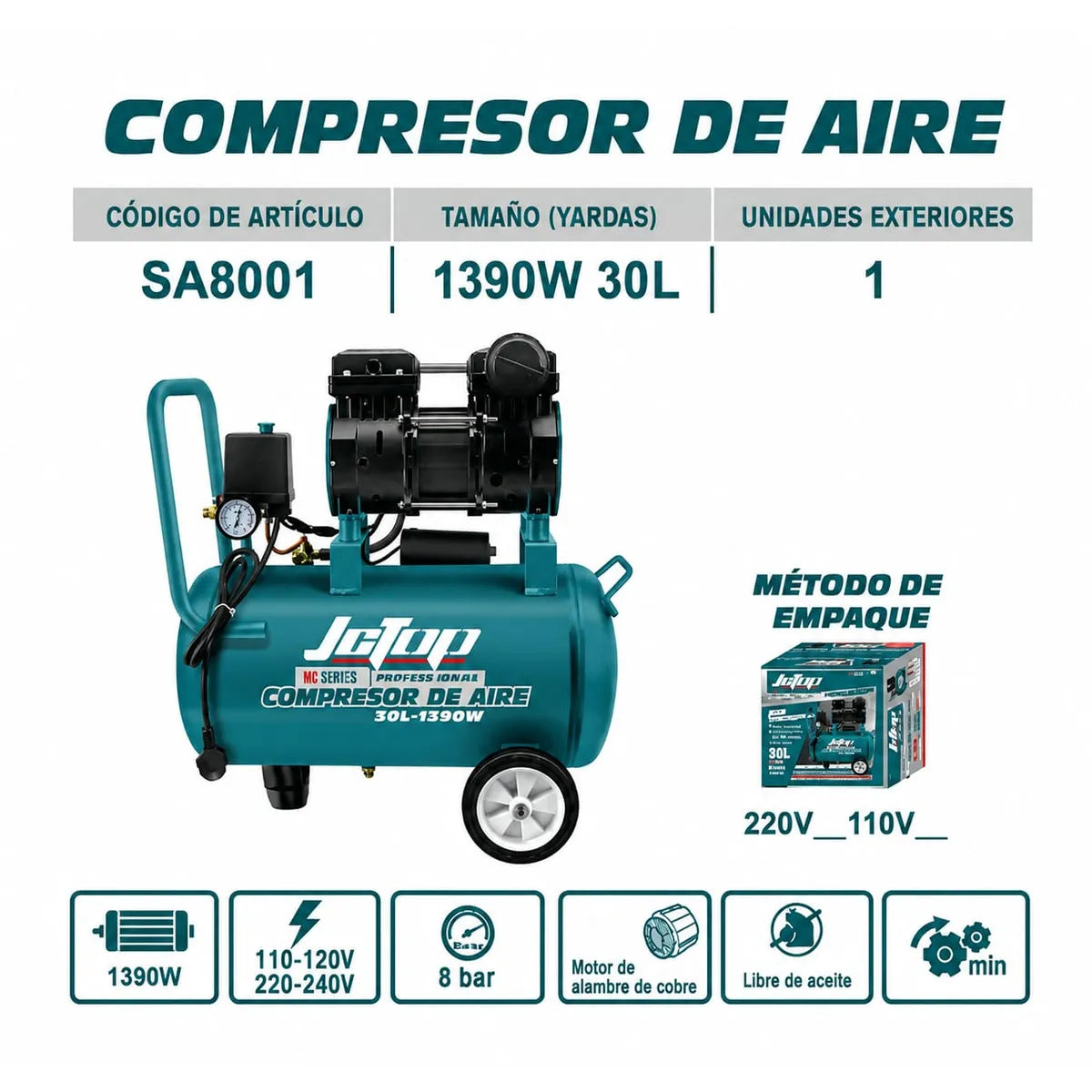 Compresor 30 Lts Jctop