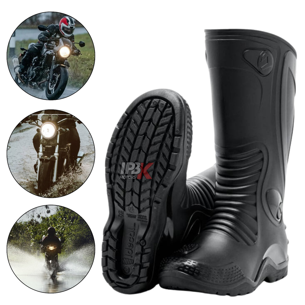 Botas Caucho 100 Impermeable Moto
