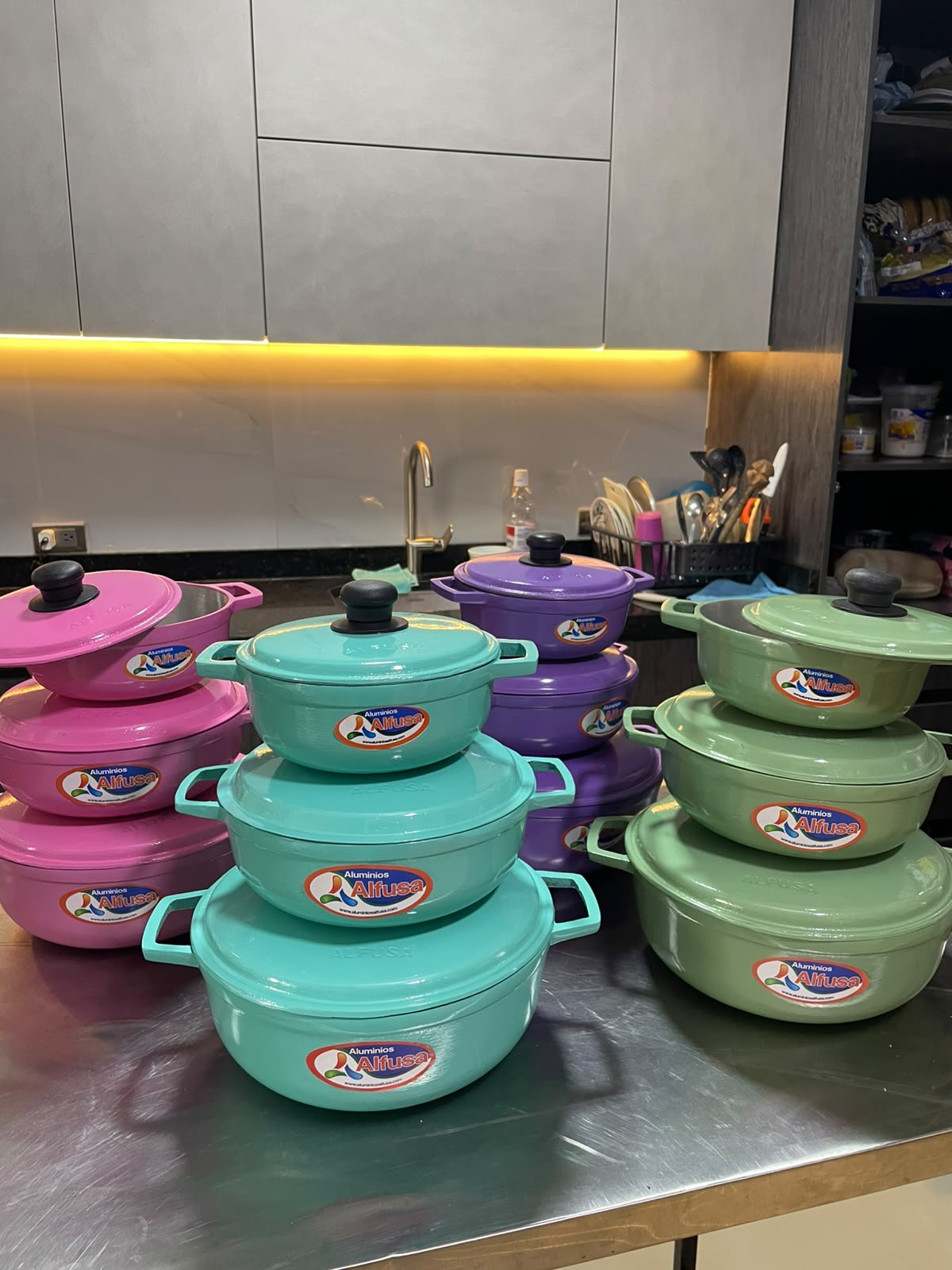 Set De Calderos Color 12 Libra 1 Kilo