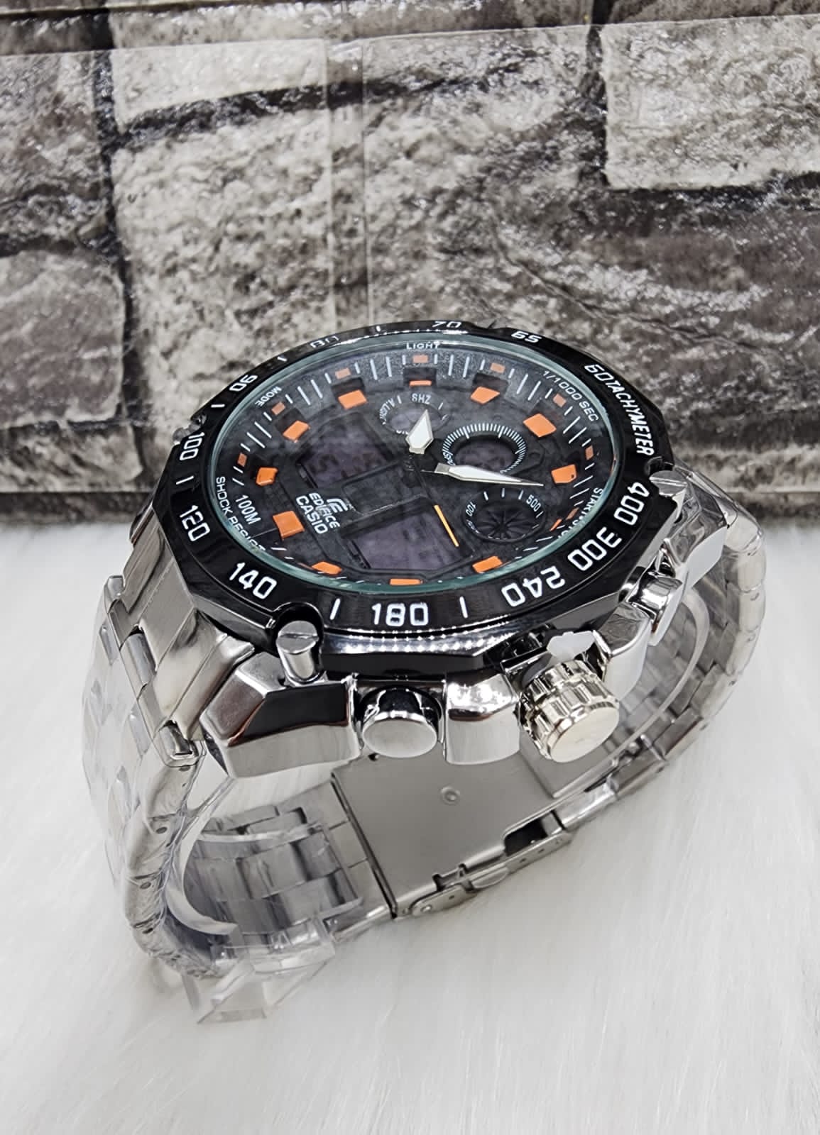 Reloj Casio Edifice Doble Hora Repujado