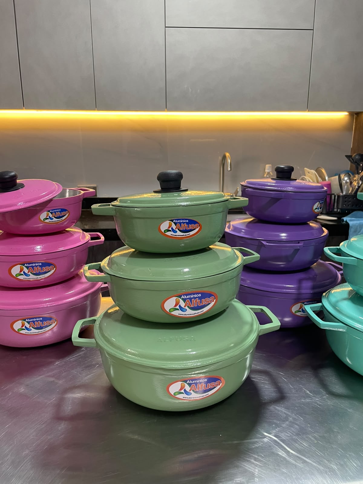 Set De Calderos Color 12 Libra 1 Kilo