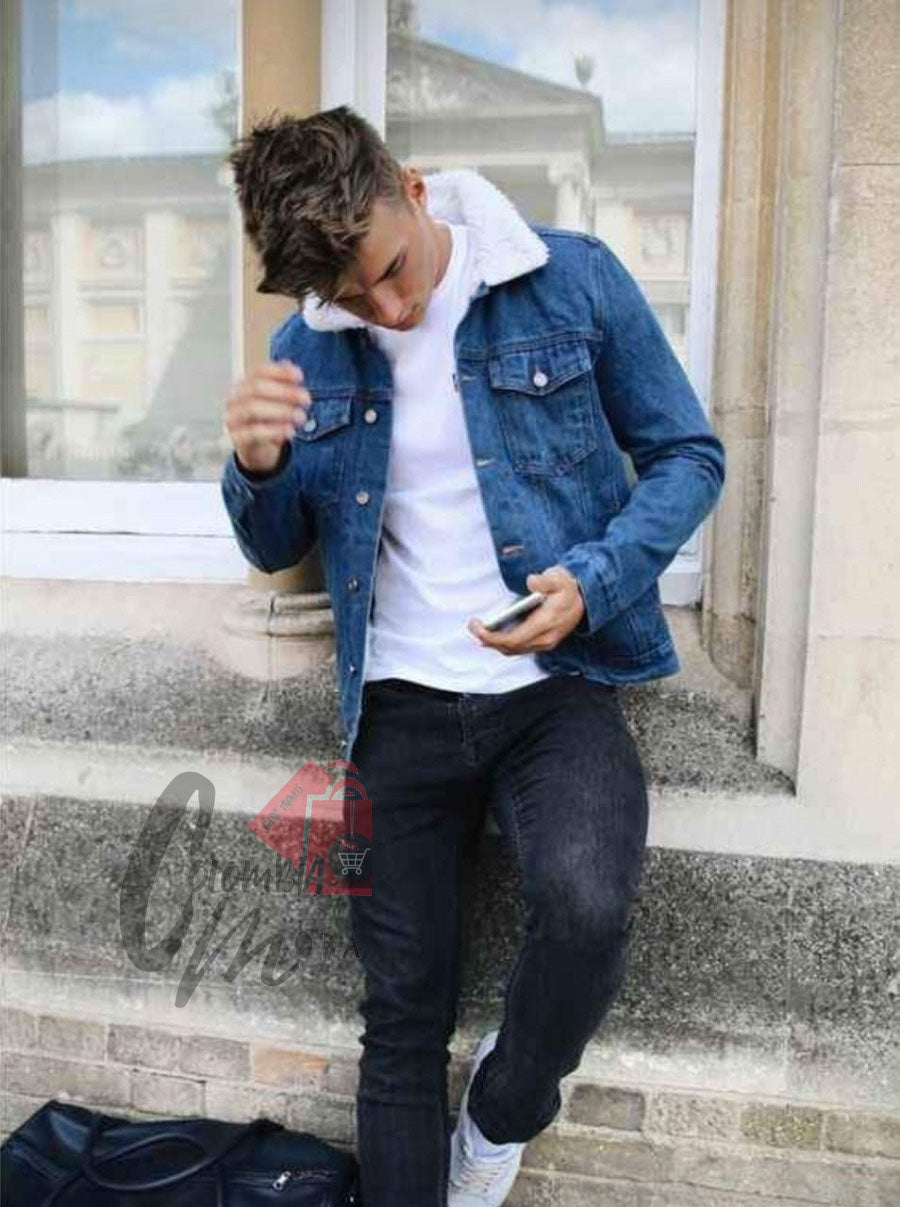 Chaqueta En Jean Con Ovejero T68a