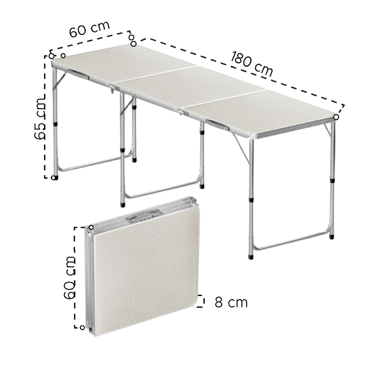 Mesa Plegable Portatil 180 X 60 Cm