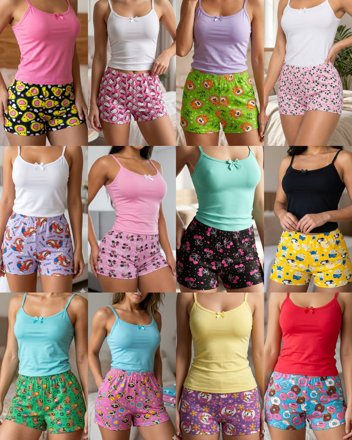 Pack De 12 Pijamas Short