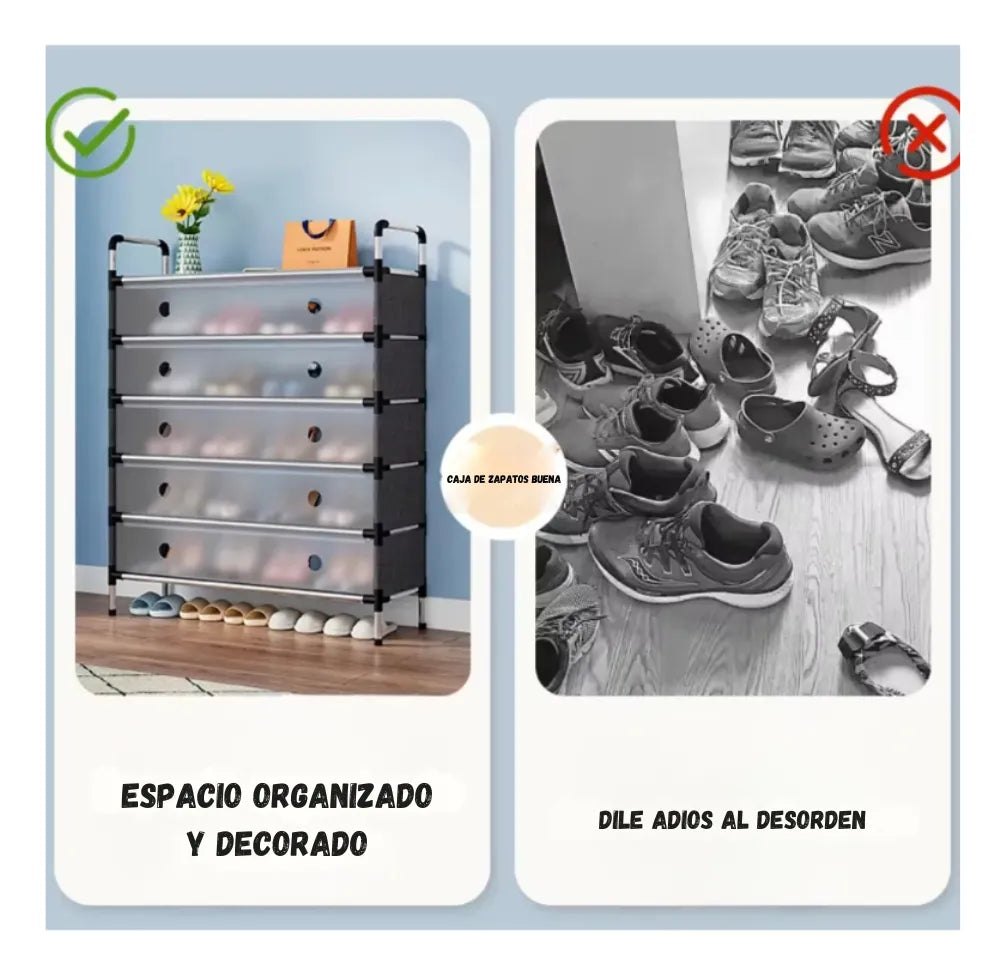 Zapatero 6 Niveles Doble Con Tapa