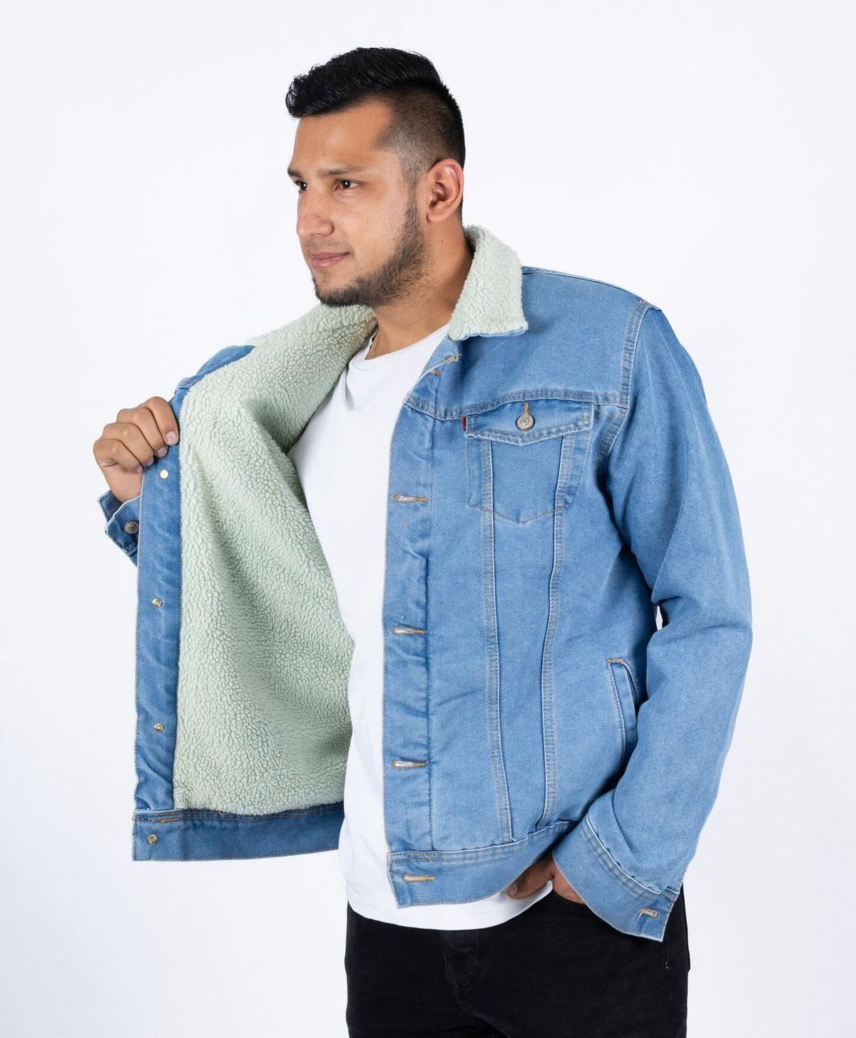 Chaqueta En Jean Con Ovejero T68a